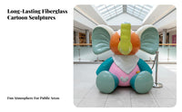Fiberglass Cartoon Statue Weather-Resistant Large Animal Figure Sturdy Commercial Character Sculpture for Mall Managers, Theme Parks