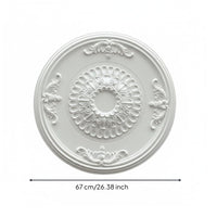 Ornate Floral Ceiling Medallion White PU Ceiling Medallion Circular