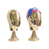 Gold Electroplated Head Model Display Stand for Headwear and Wigs