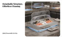 Easy to Clean Stainless Steel Food Display Tray Large Capacity Chilled Food Display Stand Detachable Design Lidded Stainless Steel Serving Tray for Restaurant Owners, Event Planners, Seafood Markets, Buffets, Restaurants, Catering Events