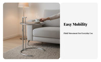 Adjustable C-Shaped Side Table Vintage Inspired Home Furniture for Homeowners