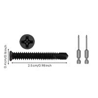 Automatic boring screws, dark coating, small head, metal sheets, high strength, fixing, installation, automatic threading