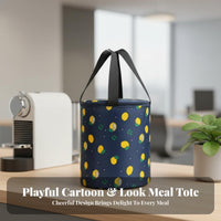 Thermal Insulation Cylindrical Bento Pouch Thickened Material Insulated Bento Pouch Large Capacity meal carrier Portable Handle for Office Workers, Commuters, Students, Workplace, School, excursion, outdoor dining