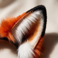 2 Pieces Wolf Ears and Tail Set Faux Hair Wolf Costume Accessory Set Furry Animal Ears and Tail for Cosplayers, Kids, Cosplay, Halloween, Photo Shoots
