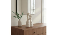 Hugging Mother Daughter Statue Floral Embossed Design for Bookshelf, Parents