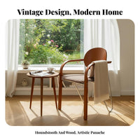 Retro Design Upholstered Leisure Chair Mid-20th Centuryera Modern aesthetic Upholstered Armchair with Wooden Legs Soft Upholstery Lounge Seat Thickly Padded padding for Interior Designers, Business Owners, Dining Room, Restaurant, Bedroom, Home Office
