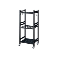 Mobile Garden Tool Storage Rack with Wheels, Metal