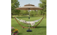 Patio Umbrella with Base Stable Double Top Patio Umbrella Windproof for Poolside