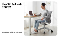 Ergonomic rotating Chair Height Adjustable Ergonomic Mesh Task Chair Thick padding Breathable spinerest for Students, Bedroom
