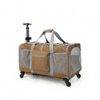 Wheeled Pet Carrier Soft-Sided Pet Carrier with Wheels Foldable for Small Dogs