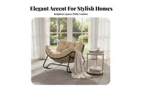 Upholstered Rocking Seat Nordic De-Sign Rocking Chair Light Luxury Aesthetic High Spine Supportrest for Apartment Dwellers