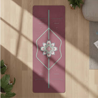 Grippy Coconut Fiber Exercise Mat Printed Exercise Mat with Alignment Lines Long-Lasting Wide for Yogis, Home Gym