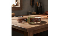 Belt with Bull Skull Buckle Country Belt with Bull Head Buckle Rugged Apparel for Men, Cowboys, Rodeo, Costume Parties