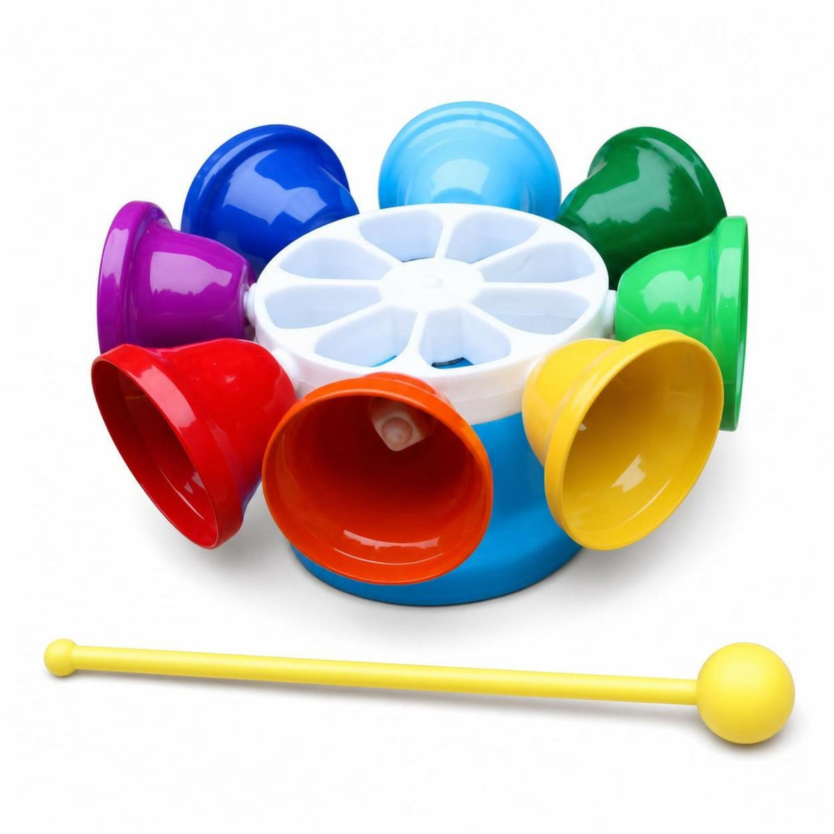 Metal Chimes Rotating Bell Instrument Easy to Play 8-Note Bell Instrument Lightweight Tuned Handbells Safe Plastic Complimentary