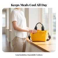 Water-Resistant Insulated Lunch Tote Waterproof Exterior Thermal Bag Detachable Shoulder Strap Food container Large Capacity for Office Workers, Commuters, School, trips, outdoor dinings, Potluck Parties