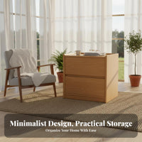 Two-Drawer Nightstand Nordic Design Bedside Cabinet Minimalist aesthetic for Adults