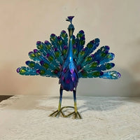 Metal Peacock Statue Long-Lasting Peacock Garden Sculpture Decorative Finish