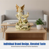 Resin Cherub Water Feature European Style Living Room Sculpture, Home Decor, Artistic Accent, Wholesale