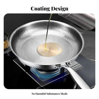 Hammered Non-Stick Skillet Coating-without Hammered Pan Non-Stick Skillet Easy to Clean Stainless Steel Frying Pan