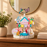 16 Pieces Easter Tiered Tray Ornaments Bright Colors for Kitchen Counter, Shelf