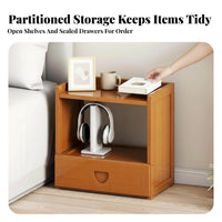 Bedside Drawer Single Unit Simple Design Nightstand Easy Assembly for Students