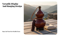 Natural Gourd Beverage Bottle With Carrying Cord Antique Design Gourd Bottle Portable Spirits Calabash Good Luck Symbol Hu Lu