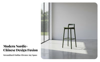 Counter Chair with Backrest Nordic design Bar Stool Stable Base Built-in Footrest for Kitchen Island