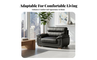 Genuine Leather Highspine 3-Seater Sofa Modern Design Upholstered 3-Person Couch Minimalist design Living Room Furnishing Deep Seat for Apartment Dwellers, Homeowners, Families, Bedroom, Office