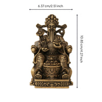 Chinese Wealth Figurine Detailed Brass Figurine Feng Shui Ornament for Collectors, Entryway
