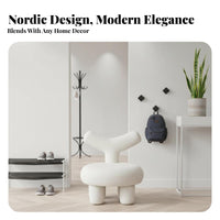 Abstract-Back Cushiony Chair Modern Minimalist children's Seating Solid Wood