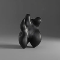 Black Abstract Sculpture Luxury Accent Biomorphic Art Figurine Unique Design