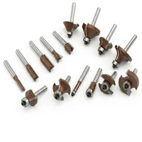 15 Pieces Router Bit Set with Aluminum Case Sharp Router Bit Set Versatile Tool for Garage, Worksite