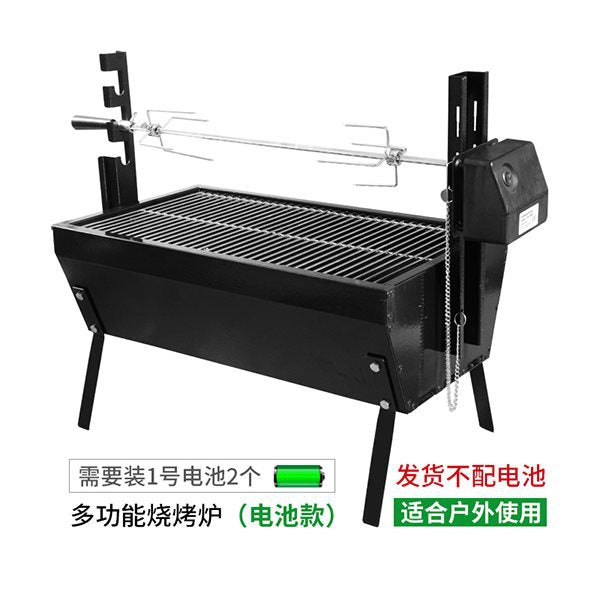 烤羊腿炉子全自动旋转烧烤架户外烤羊排烤鸡炉搪瓷烧烤炉