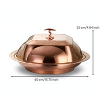 Serving Tray with Dome Lid Mirror Polished Cloche Easy-Clean for Dinner Party