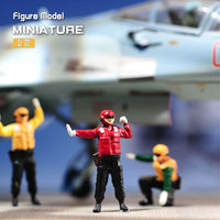 VM 1/72 Pilot Chinese Ground Crew Aircraft Carrier Deck Fighter Diorama Micro Scene Model with Figures
