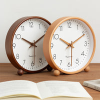 Vintage Wooden Table Clock with Silent Sweep Movement