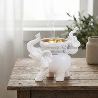 Decorative Elephant Incense Burner Tabletop Elephant Incense Holder Decor Long-Lasting for Meditation
