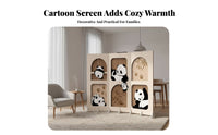 Foldable Design Multi-Panel Folding Partition Double-Sided Print Freestanding Panel Divider Mobile Privacy Screen Flexible Placement for Homeowners, Students, Away from Ice Workers, Living Room, Bedroom, Entrance Hall, Studio Apartment