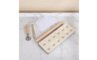 5 Pieces 12-Hole Dumpling Press Polished Rim Pastry Roller Set Space-Saving