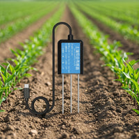 Soil with Phone-Compatible Plug Connector IP68 Waterproof Soil Testing Device with Stainless Steel Wired Tool for Farmers, Gardens, Greenhouses, Farms
