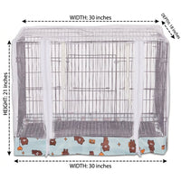 Pet Cage Cover with Ventilation Net Cover, Patterned Breathable Mesh Material Trim, Dustproof Cage Cover for Indoor Outdoor Use, Mesh Cover