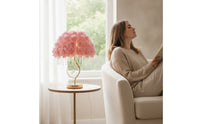 Rose Lamp Romantic Floral Table Lamp Gold-Tone Soft Glow for Girls, Bedroom, Nightstand