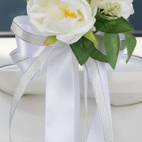 Car Mirror Flower Decoration Elegant Snowy Bloom Mirror Bow Photo-Ready