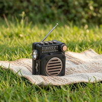 Compact Portable Radio with Bluetooth Wireless Frequency Modulation Pocket Radio with Bluetooth Multiband Rechargeable for Travelers, Campers, Travel, Camping, Desk