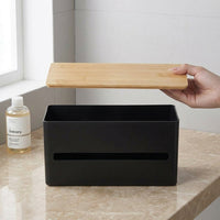 Tissue Box with Decorative Etched Lid for Home Office, Modern Minimalist Style Holder for Living Room, Multi-purpose Desk Organizer, 1 Pack