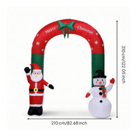 Christmas Inflatable Arch Festive Christmas Arch with Santa and Snowman Large Stable for Yard, Courtyard