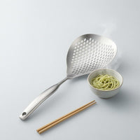 Japanese Skimmer Spoon a-Piece Handle Perforated Skimmer Spoon Draining Food Prep Gear