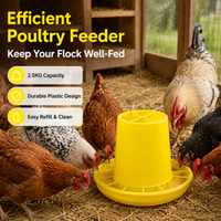 Poultry Feeder Bucket Yellow Chicken Feeder for Chicks, Duck, Quail, Hen, Smallholding