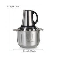 Stainless Steel Electric Meat Grinder 3-Speed Meat Grinder Compact Appliance Countertop for Meal Prep, Kitchen