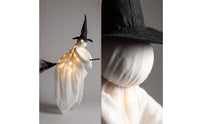 specters with Witch Hat and Broom Light-up Hanging specters with Broom Warm Glow Halloween Ornament for Porch